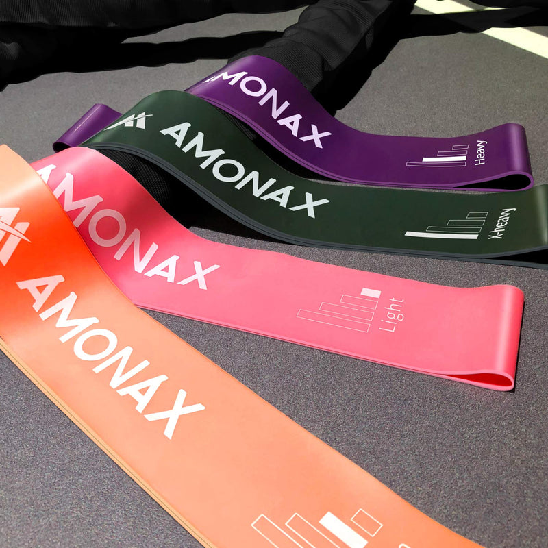 [Australia] - Amonax Resistance Bands Set for Women and Men, Exercise Fitness Home Gym Bands for Legs and Glutes and Arms. Yoga, Pilates Resistant Band Mini Loop Bands, Therapy Stretch Band 