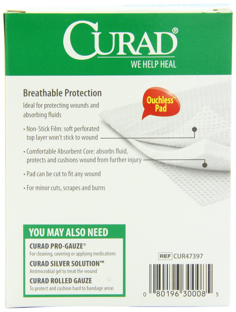 [Australia] - Curad Non-Stick Pads, 3 Inches X 4 Inches 10 Count 