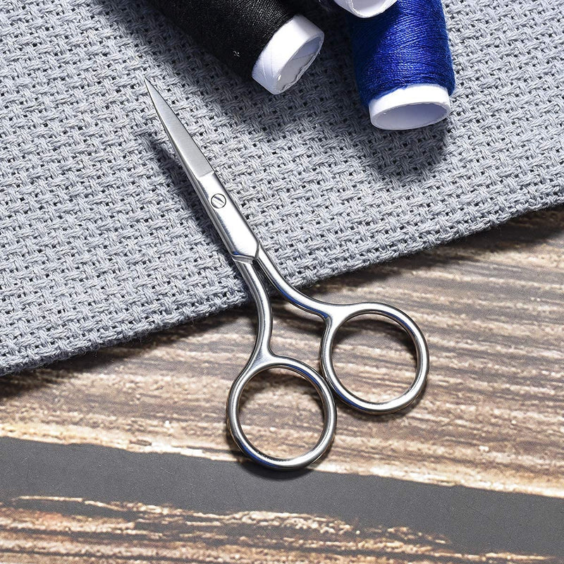 [Australia] - Facial Hair Scissors Small Scissors Nose Hair Scissors Stainless Steel Straight Tip Scissor for Eyebrows Nose Moustache Beard Eyelash 