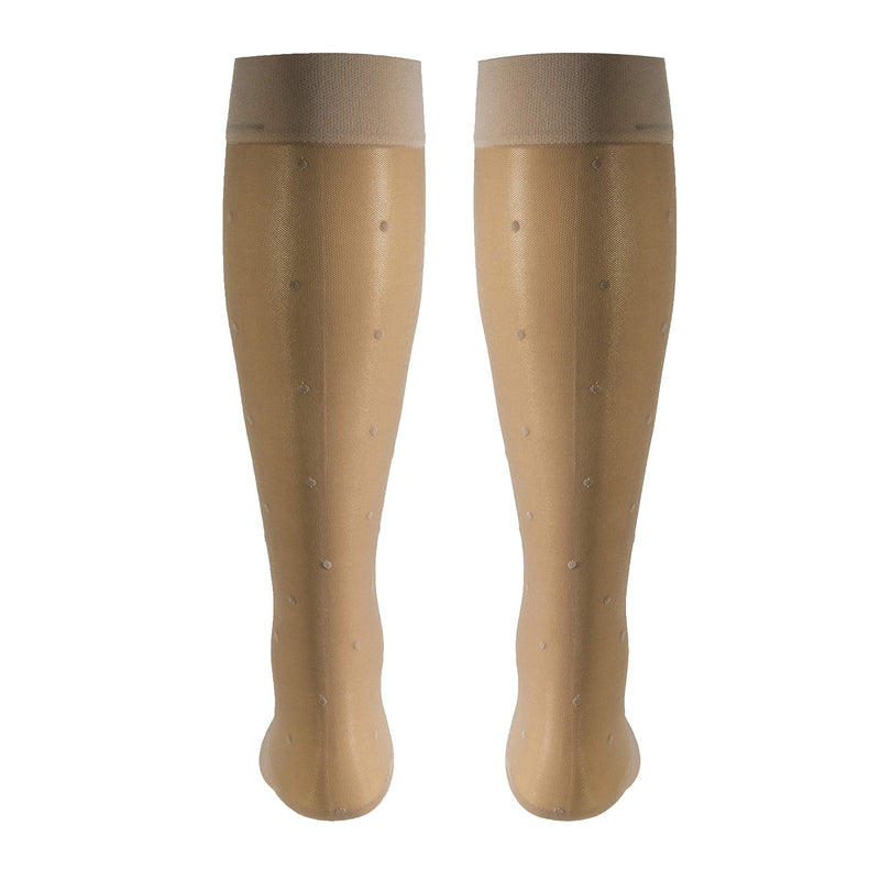 [Australia] - Truform Sheer Compression Stockings, 15-20 mmHg, Women's Knee High Length, Dot Pattern X-Large (1 Pair) Nude Dot Pattern 