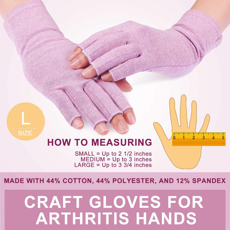 [Australia] - 3 Pairs Compression Craft Arthritis Hands Gloves Fingerless Pressure Joint Relief for Quilting Sewing Typing Household Duties Black, Gray, Purple Medium (3 Pair) 