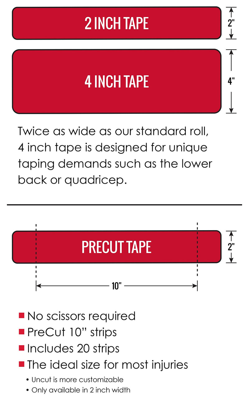 [Australia] - RockTape 2-Inch Extra Sticky Kinesiology Tape 20 Pre-Cut Strips H2O Beige 