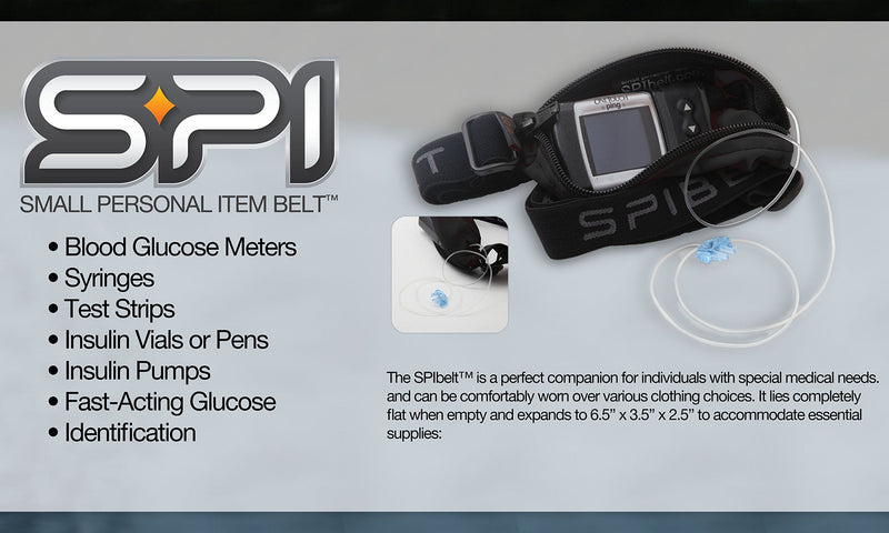[Australia] - SPIbelt Diabetic Running Belt for Adults, Adjustable Waist, No Bounce, Expandable and Discreet Insulin Pump Pocket, No Logo Band, Black with Black Zipper Black With Black Zipper (No Logo) 