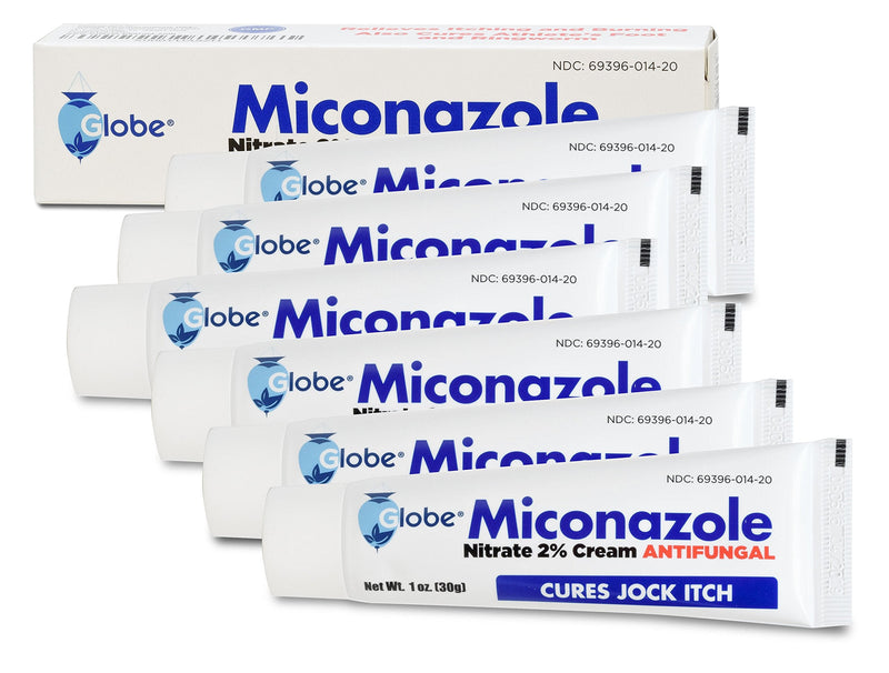 [Australia] - Globe Miconazole Nitrate 2% Anti fungal Cream | Cures Most Athletes Foot, Jock Itch, Ringworm | 1 OZ Tube (6 Pack) 
