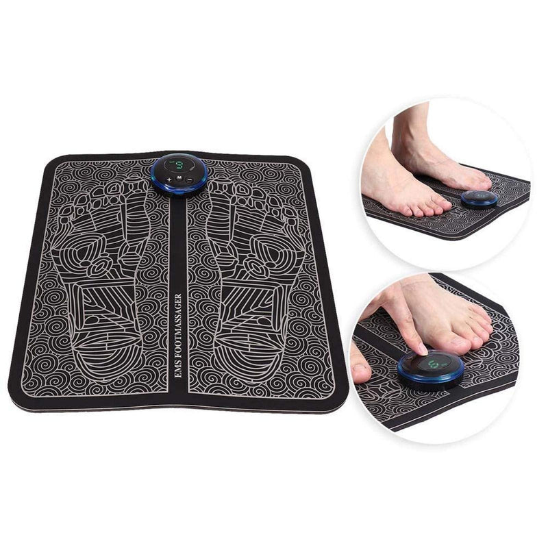 [Australia] - Electric EMS Foot Massager, Massage Pad Feet Acupuncture Stimulator for Pain Relief Improving Blood Circulation (6 Modes)(Charging Type) Charging Type 