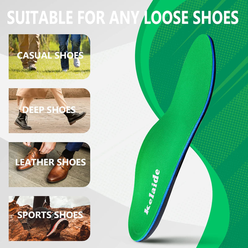 [Australia] - Arch Support Insoles for Women Flat Feet, Orthotic Arch Support Shoe Insoles for Men UK-Men10-29cm Green-n 