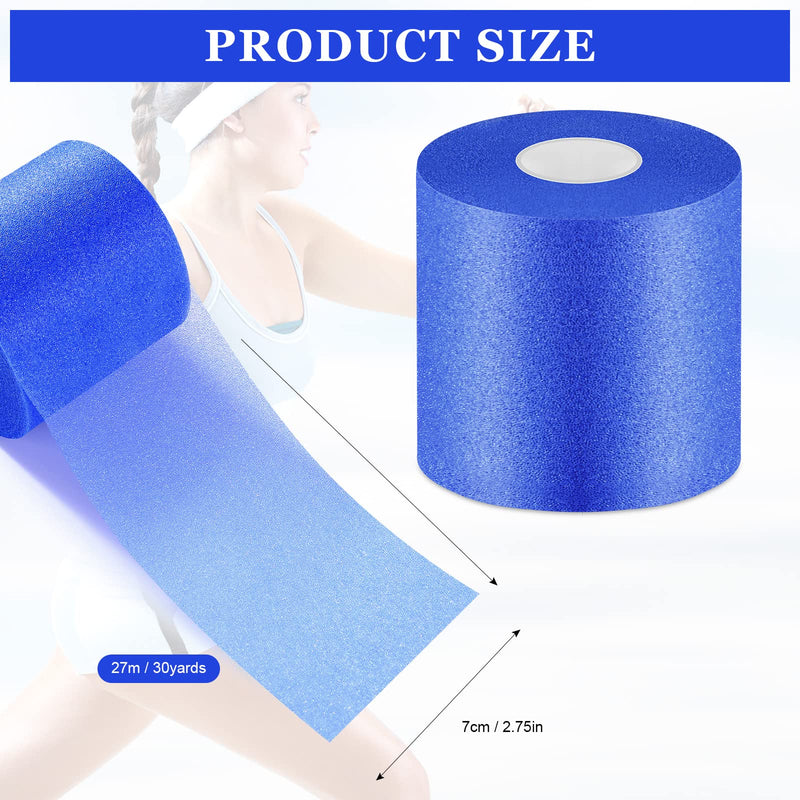 [Australia] - 29.5 Yards Foam Underwrap Tape Sports Pre-wrap Athletic Tape 2.76 Inch Wide Elastic Sports Prewrap Artificial Foam Underwrap for Wrist Elbow Knees Ankles (Royal Blue) 