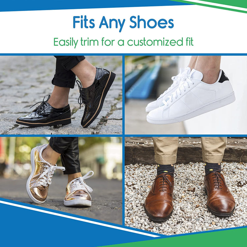 [Australia] - ViveSole Soft Memory Foam Insoles for Women & Men - Plantar Fasciitis Insoles for Standing All Day - Memory Foam Shoe Inserts for Women with Thick Padding & High Arch Support - Orthotic Pain Relief S (US Men's Up to 6) (US Women's 4-7) 