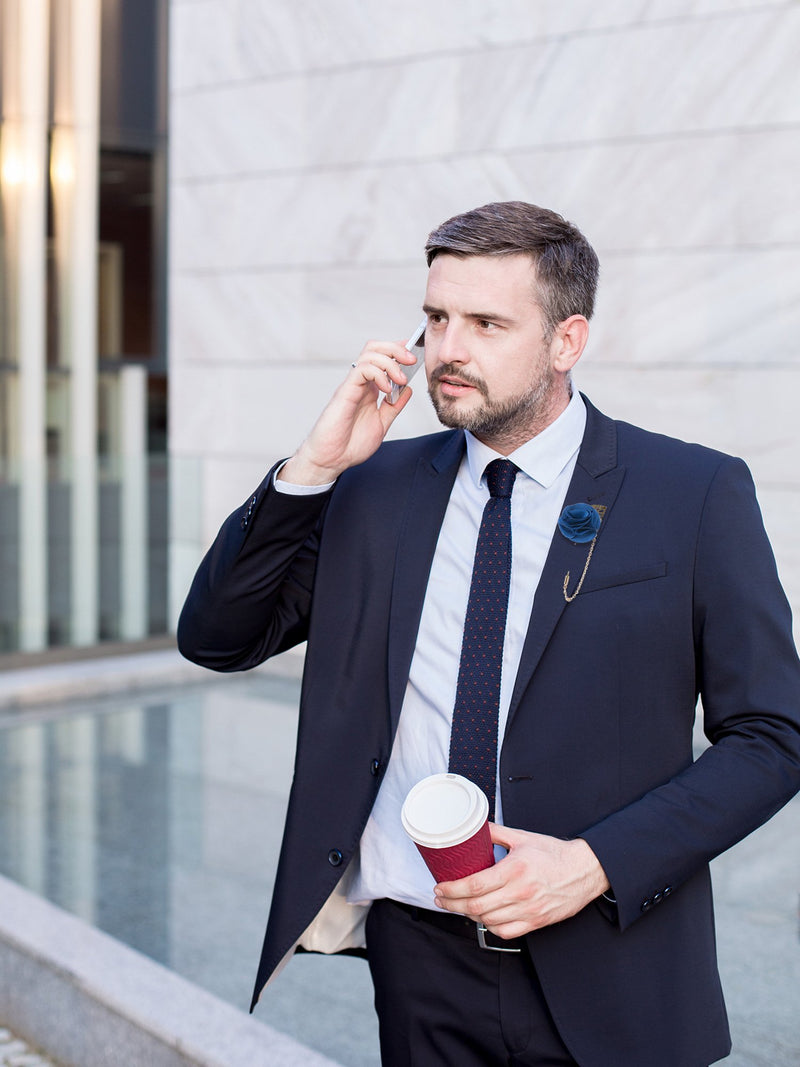 [Australia] - Shappy Men's Satin Lapel Pins with Metal Chain, Handmade Boutonniere Pins with Metal Chain and Storage Box (15 Colors) 