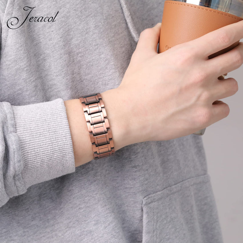 [Australia] - Jeracol 99.99% Soild Copper Magnetic Bracelets for Men,3X Ultra Strength Magnets(3500 Gauss) Magnetic Wristband Brazaletes for Valentine's Day Gift,Adjustable Size&Jewelry Gift Box 
