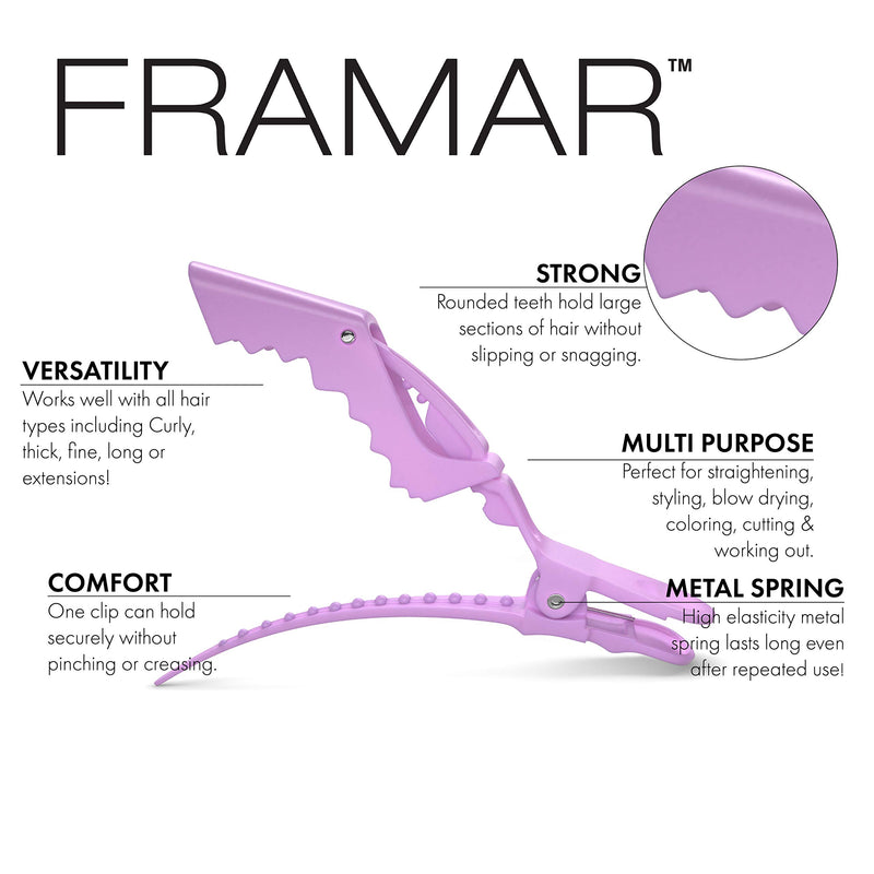 [Australia] - Framar Pastel Alligator Hair Clips 10 Pack – Professional Alligator Clips For Hair, Hair Clips For Styling, Hair Styling Clips, Aligator Clips, Salon Hair Clips, Plastic Hair Clips, Gator Clips 