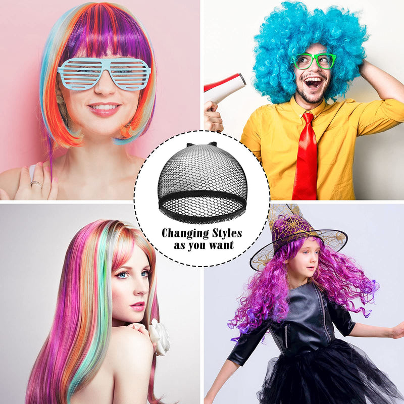 [Australia] - 50 Pieces Wig Caps Mesh Net Wig Cap Stocking Wig Caps Stretchy Nylon Wig Caps Liner Weaving Caps Close End Fishnet Wig Cap for Women Girls Men (Black) Black 