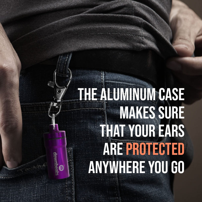 [Australia] - DownBeats Reusable High Fidelity Hearing Protection: Ear Plugs for Concerts, Music, and Musicians (Clear Ear Plugs, Purple Case) Small Clear Ear Plugs, Purple Case 