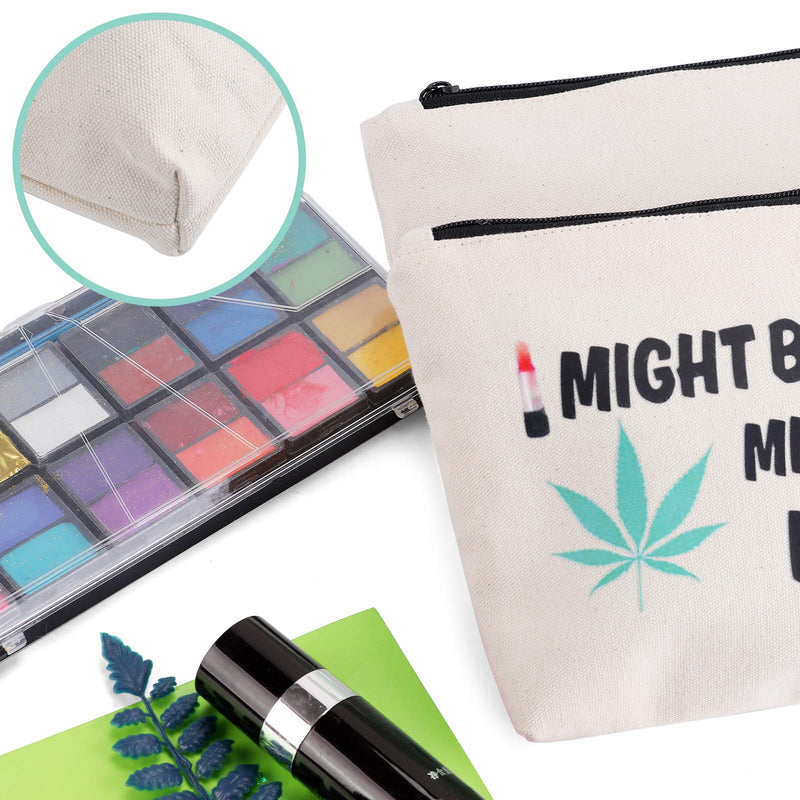 [Australia] - Marijuana Weed Leaf Makeup Cosmetic Bag, Funny Cotton Zipper Pouch,Cosmetic Travel Bag, Toiletry Make-Up Case Multifunction Pouch Gifts. (CB001) CB001 