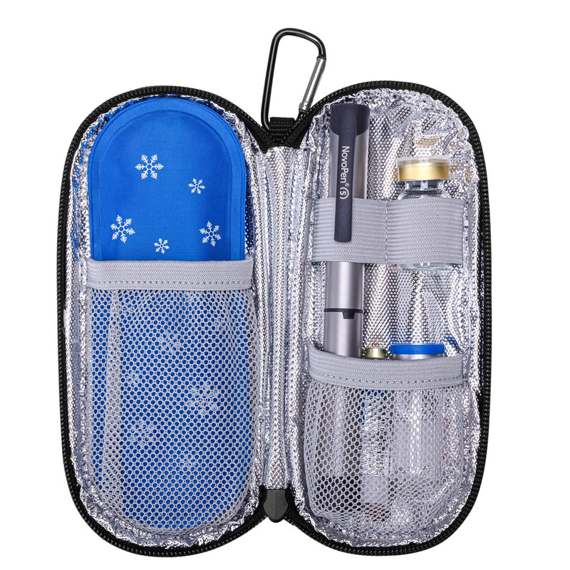 [Australia] - Yarwo Insulin Cooler Travel Case, Diabetic Travel Case with 2 Ice Packs, Insulin Travel Bag for Insulin Pens, Grey 