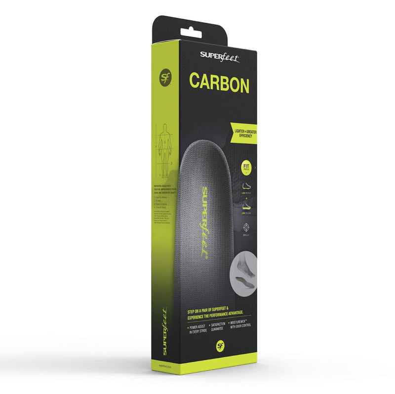 [Australia] - Superfeet Carbon Shoe Inserts Thin Orthotic Inserts & Athletic Running Insoles, Unisex 11.5-13 Men / 12.5-14 Women 