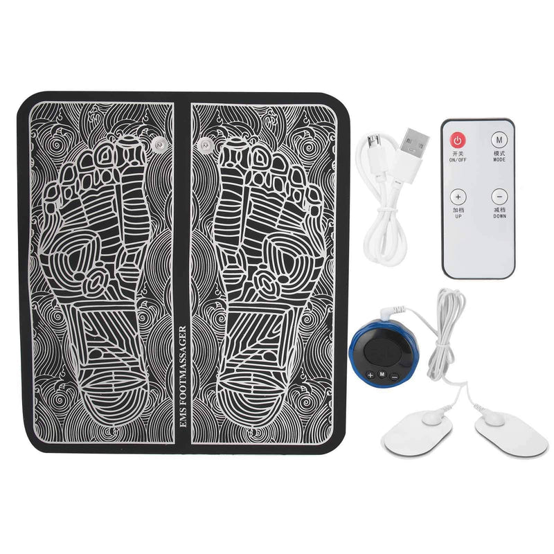 [Australia] - EMS Foot Massager, Electric Massage Pad, Muscle Stimulator, Remote Control Shaping Leg Cushion, Foot Massage Mat, Electric Massager Cushion for Pain and Circulation 