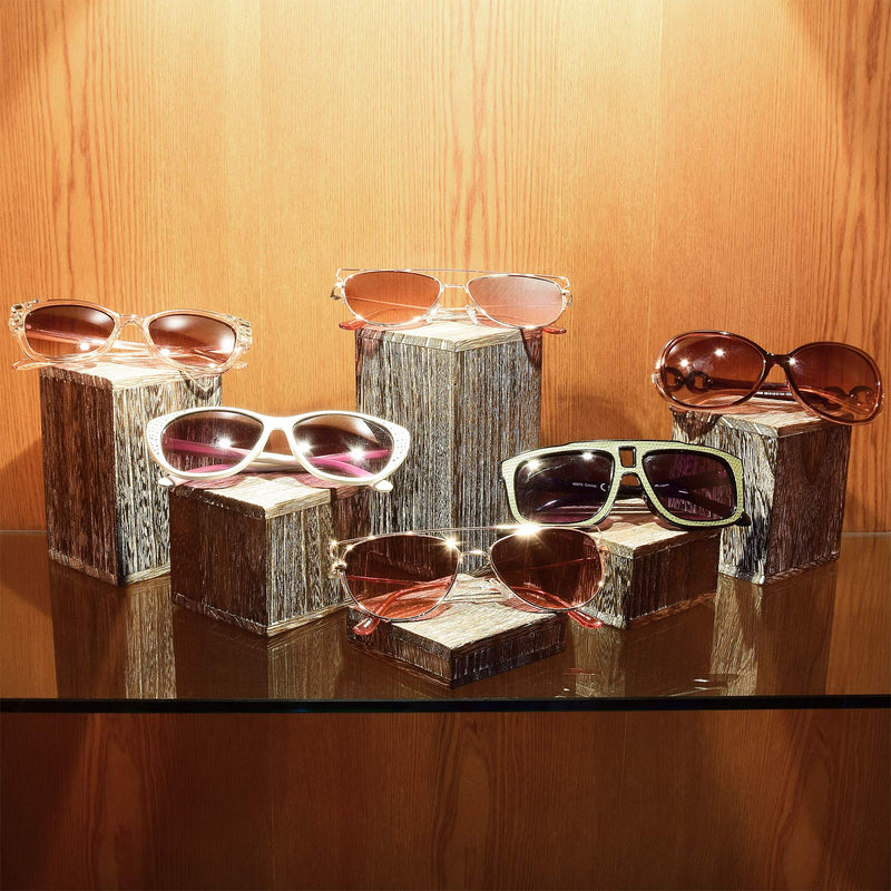 [Australia] - Mooca Wooden 6 Pcs Square Risers for Display Jewelry and Accessories Display Stand Wooden Display Risers, Wood Jewelry Risers Wood Figurine Display Risers, Coffee 