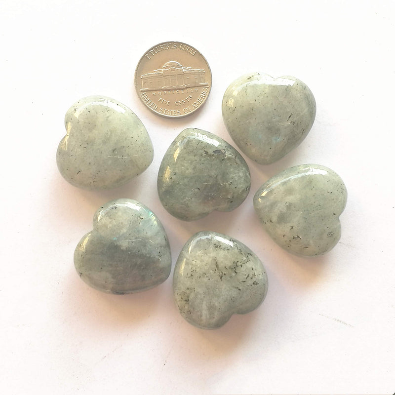 [Australia] - Manekieko 3 Pcs Natural Moonstone Pocket Palm Thumb Healing Crystal Heart Love Worry Stones,25mm Reiki Balancing Crystal and Healing Stones 