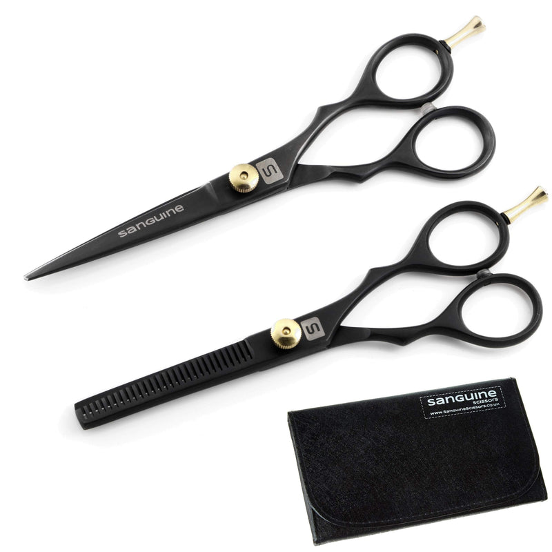 [Australia] - Professional Hair Scissors and Hair Thinning Scissors SET, 5.5 inch, Presentation Case 2 Piece Set 
