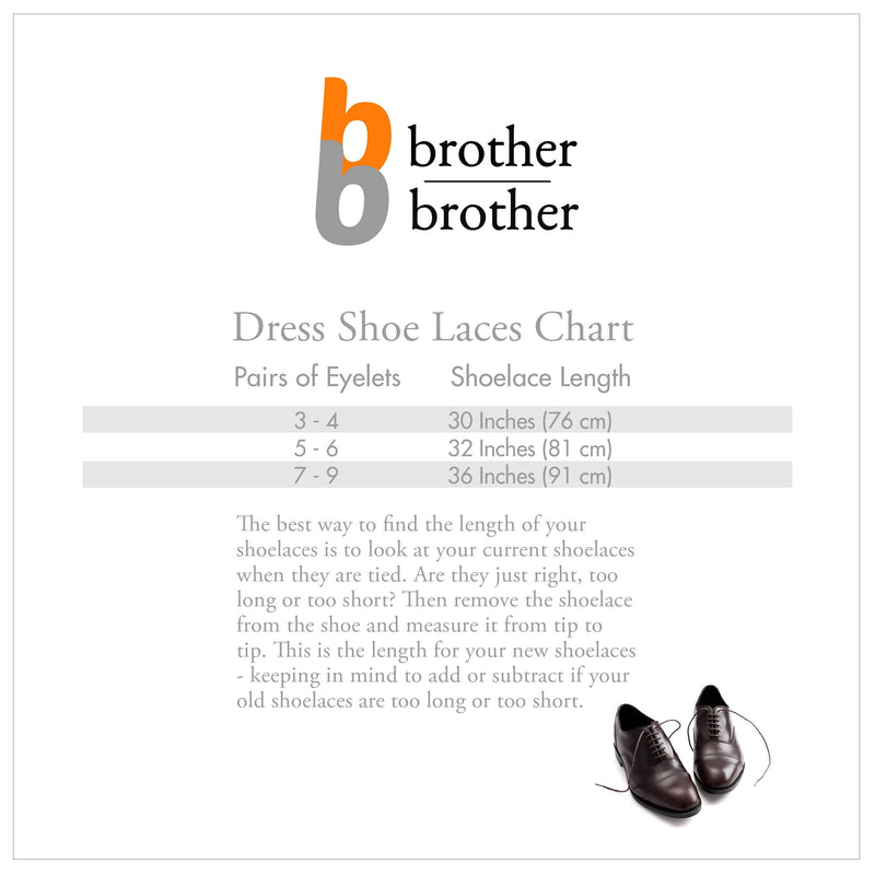 [Australia] - BB BROTHER BROTHER (7 Pairs) Colored Oxford Dress Shoe Laces | Shoe Strings 30’’ (76 cm) Black, Brown, Dark Brown, Tan 