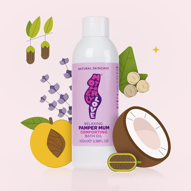 [Australia] - Motherlylove MOTHERS PAMPER Gift Set | 100% Natural & Vegan: Stretch Mark Oil, Bath Oil & Pulse Point | Made in UK by an Expert Midwife 
