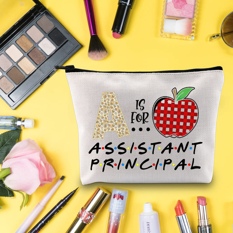 [Australia] - LEVLO Assistant Principa Cosmetic Make Up Bag School Principal Gift A Is For Assistant Principa Makeup Zipper Pouch Bag Retirement Thank You Gift, A Is For, 