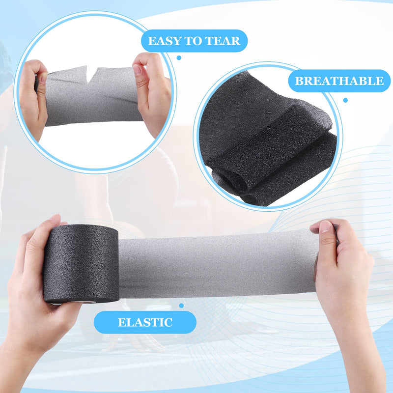 [Australia] - 30 Yards Pre-wrap Athletic Tape Foam Underwrap Tape Sports Foam Underwrap Bandage Athletic Foam Tape for Wrists Elbows Knees Ankles Hair, 2.76 Inches (Black) Black 