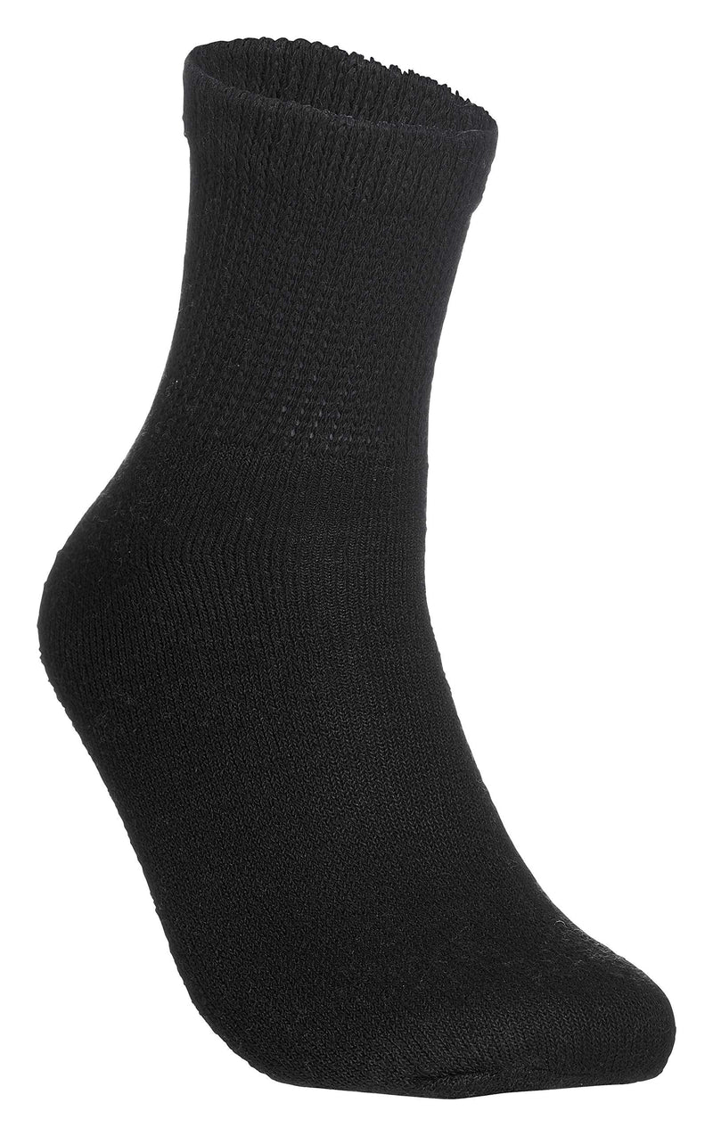 [Australia] - Special Essentials 12 Pairs Men's Cotton Diabetic Ankle Socks Black Grey White (10-13, Black) Large 