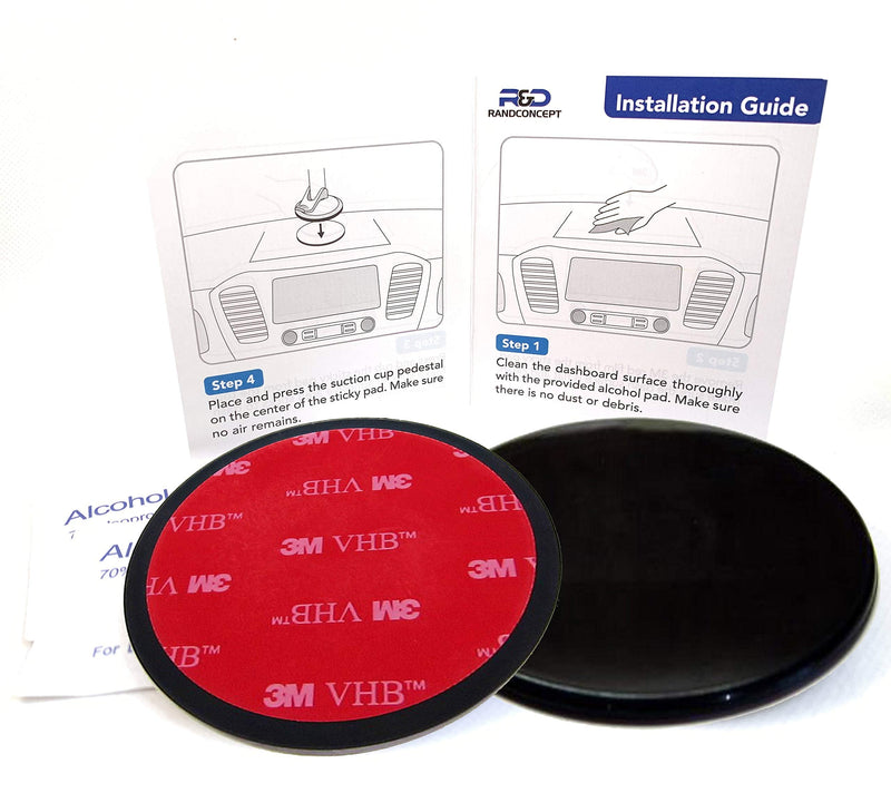[Australia] - Randconcept - 95mm 3M VHB Adhesive Dashboard Pad Mounting Disk for Suction Cup Phone Mount & Garmin GPS Suction Mount | 3.74" Wide Diameter 2 Pcs 