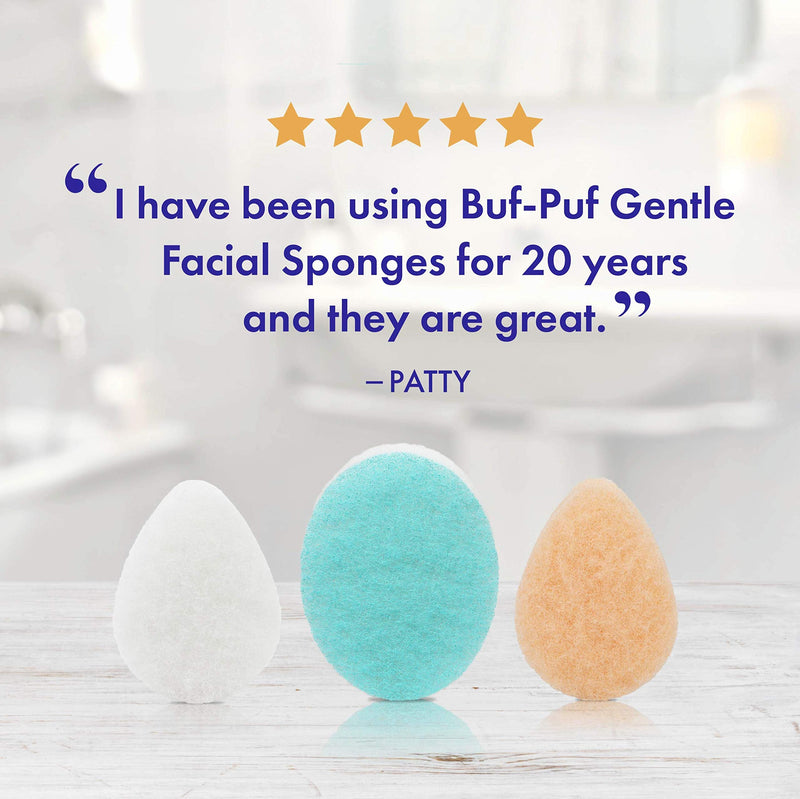 [Australia] - Buf Puf Gentle Facial Sponge, Dermatologist Developed, Removes Deep-Down Dirt that Causes Breakouts and Blackheads, Reusable, Exfoliating, 1 Count 