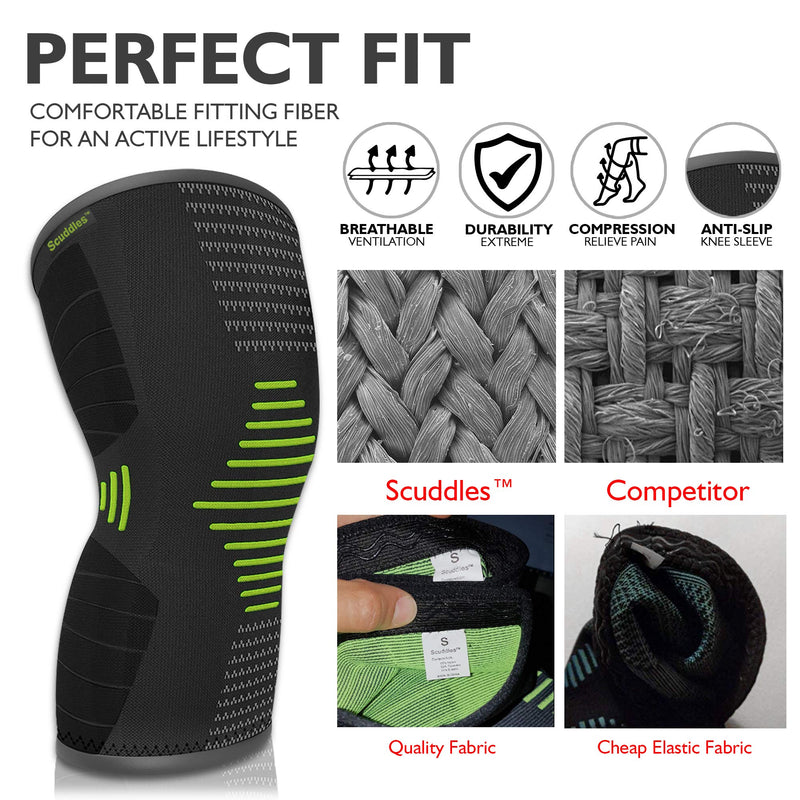 [Australia] - Scuddles Compression Knee Sleeve - Best Knee Brace for Meniscus Tear, Arthritis, Quick Recovery etc. – Knee Support for Running, Crossfit, Basketball and Other Sports 