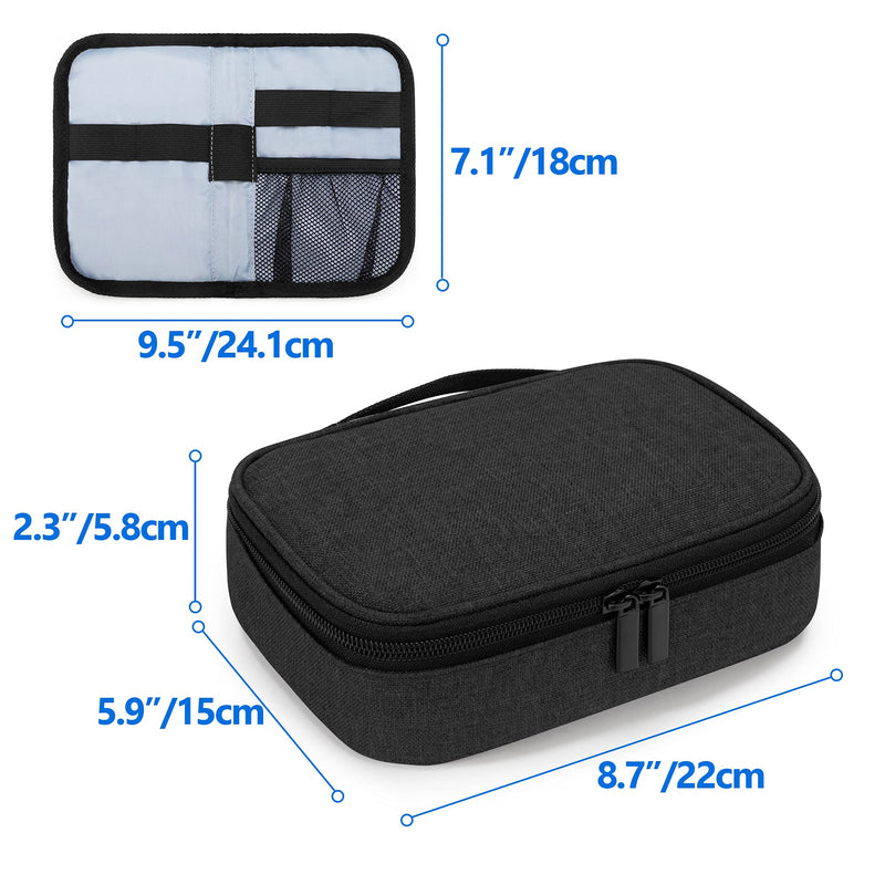 [Australia] - YARWO Insulin Cooler Travel Case with 6 Ice Packs, Single and Double Layers Diabetic Supplies Organizer for Insulin Pens, Blood Glucose Monitors or Other Diabetes Care Accessories, Black 