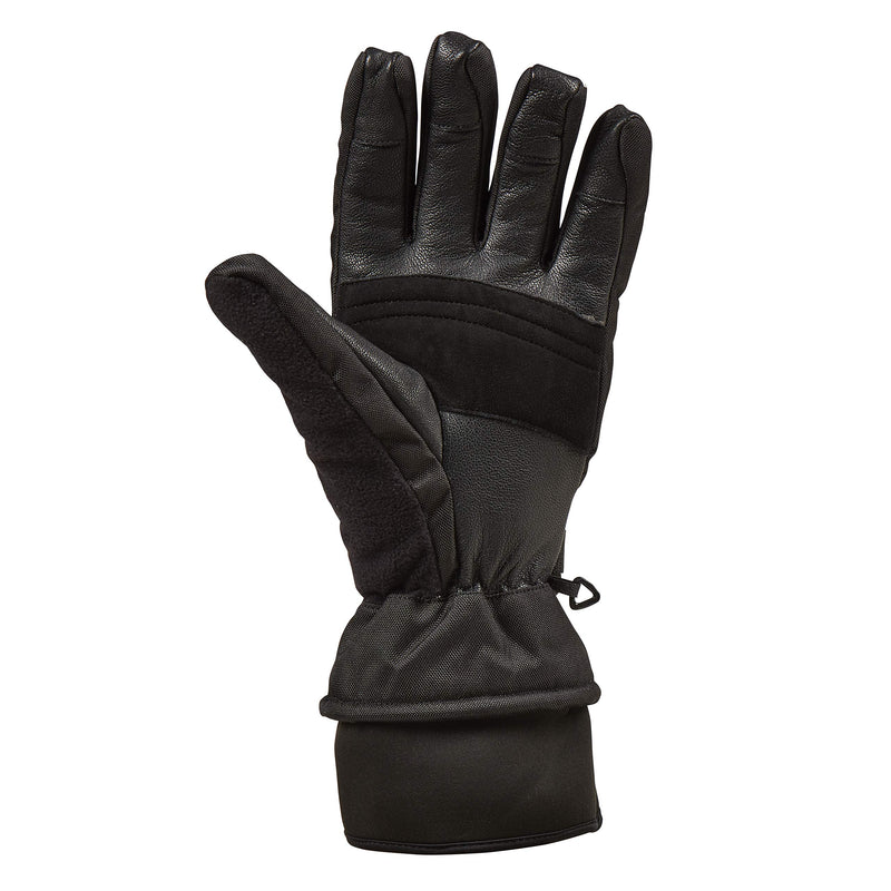 [Australia] - Saranac SA0111 Heavy Duty Ski Glove with Leather Palm, Black X-Small 