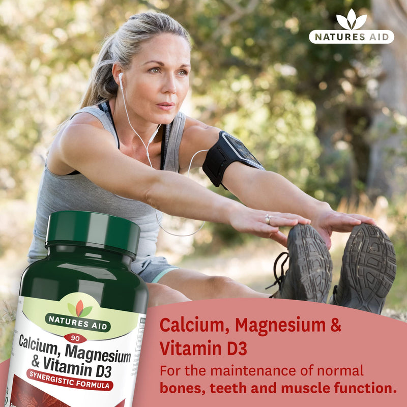 [Australia] - Natures Aid Calcium, Magnesium and Zinc, Maintain Normal Bones, Teeth and Muscle Function, Vegan, 90 Tablets 
