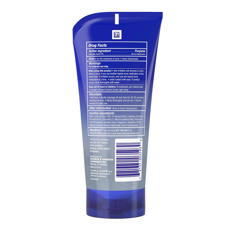 [Australia] - Clean & Clear Blackhead Eraser Oil-Free Facial Scrub with 2% Salicylic Acid Acne Medication, Exfoliating Daily Face Scrub for Acne-Prone Skin Care, Coconut, 5 Oz, Pack of 2 