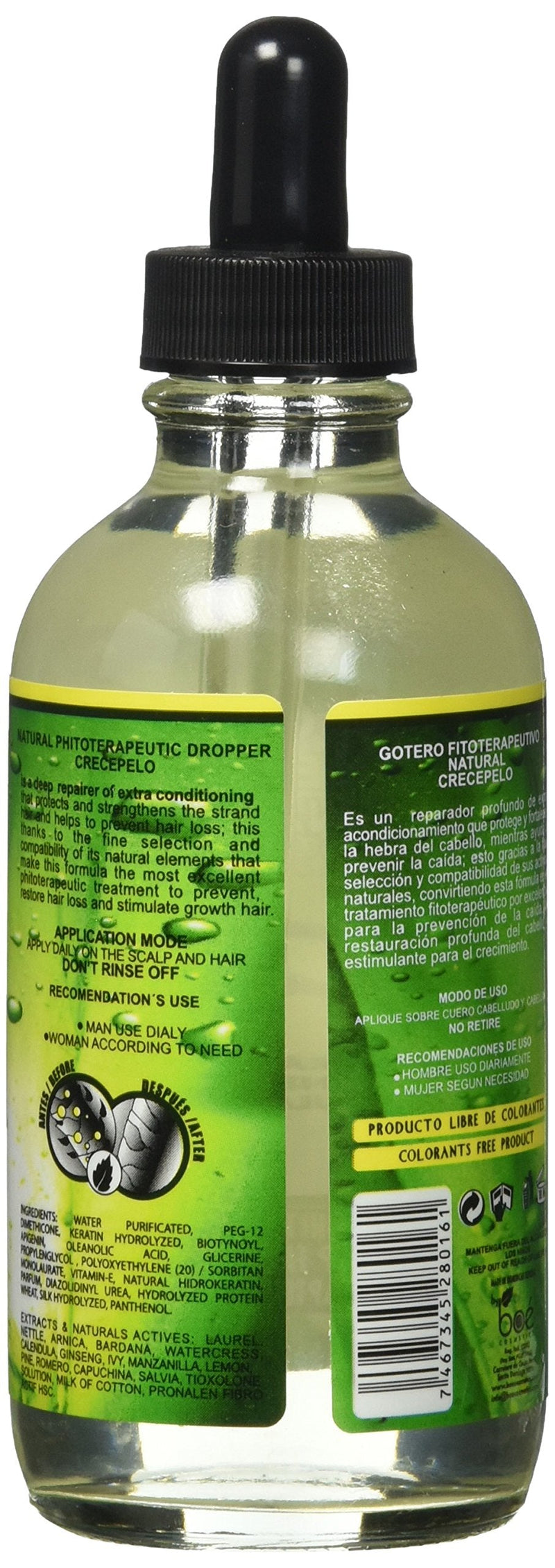 [Australia] - Crecepelo Natural Hair Tonic 120milliliters - with Nettle and Herbs To Tighten Hair Follicles, Promote Growth and Reduce Scalp Inflammation 