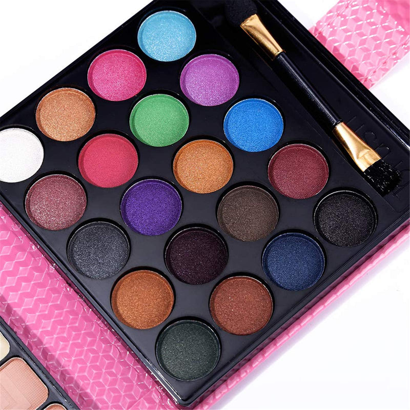 [Australia] - Eye Shadow Makeup Palette,MKNZOME 32 Colours Highly Pigmented Professional Cosmetic Eyeshadow Palette Portable Travel Makeup Palette with Blush Lip Gloss Blusher Birthday Xmas Gift Set Pink 