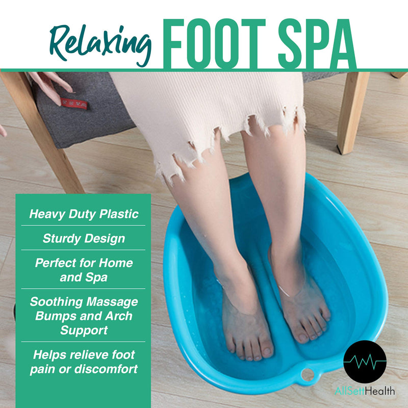 [Australia] - Foot Soaking Bath Basin – Large Size for Soaking Feet | Pedicure and Massager Tub for at Home Spa Treatment | Callus, Fungus, Dead Skin Remover, Blue 