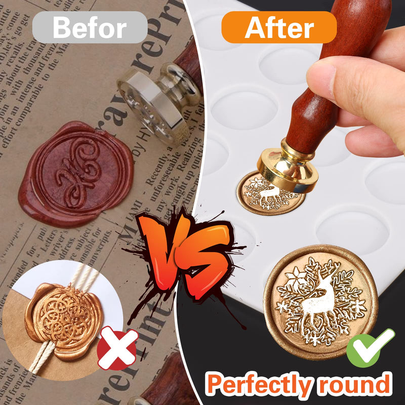 [Australia] - Palksky Silicone Mat/Pad for Wax Seal Stamp, 24-Cavity Wax Sealing Mat with Removable Sticky Dots for DIY Craft Adhesive Waxing 