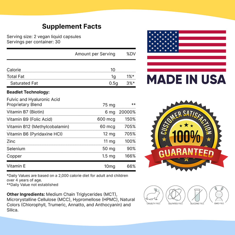 [Australia] - Moerie Hair Growth Supplement for Women & Men - Hair Skin and Nails Vitamins with Biotin, Q10 & Minerals - for Thicker, Fuller Hair & Hair Loss Treatment - Advanced Beadlet Delivery System - 60 Pills 60 capsules 