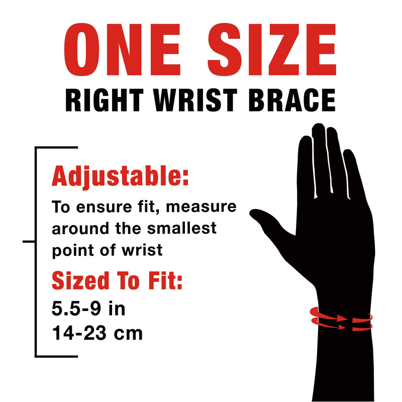 [Australia] - ACE Deluxe Wrist Stabilizer, Right Hand, Helps Relieve Symptoms of Carpal Tunnel Syndrome, Adjustable, Stabilizing, Firm Support 