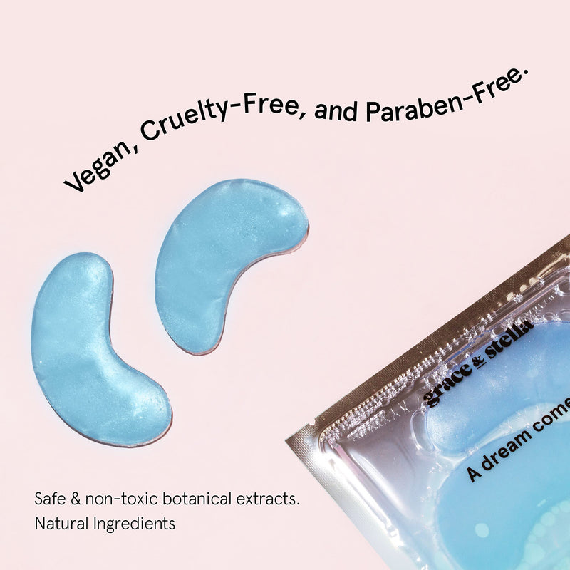 [Australia] - Under Eye Mask - Reduce Dark Circles, Puffy Eyes, Undereye Bags, Wrinkles - Gel Under Eye Patches, Vegan Cruelty-Free Self Care by grace and stella (24 Pairs, Blue) 24 Pairs 
