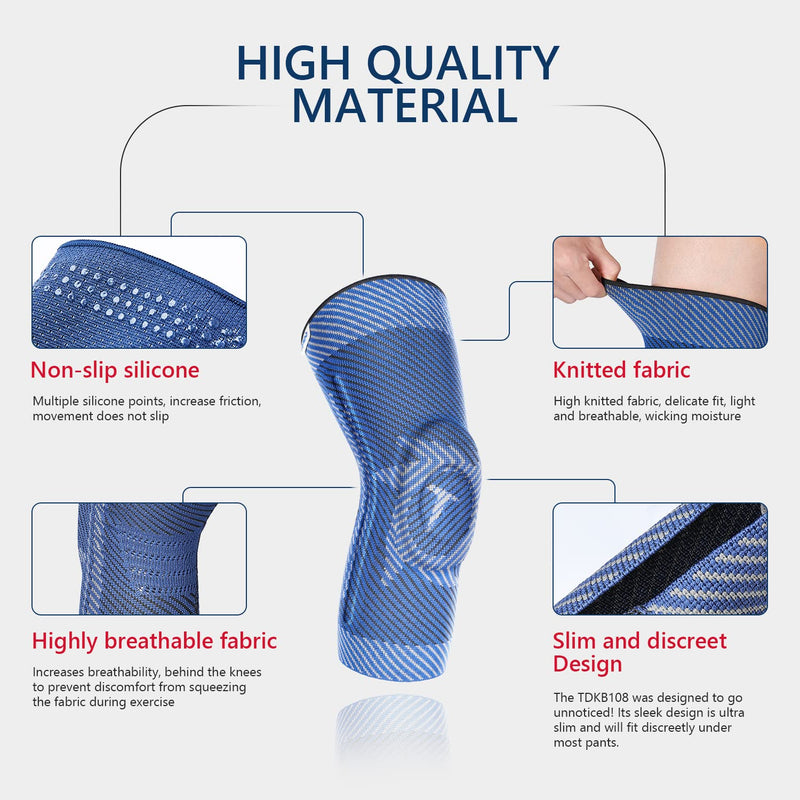[Australia] - Tordo Sports knee brace with Patella Gel & side stabilizers , Best knee compression sleeve Support knee pain , knee brace meniscus tear，Arthritis，ACL，Joint Pain Relief，Injuries Recovery knee pads Medium 