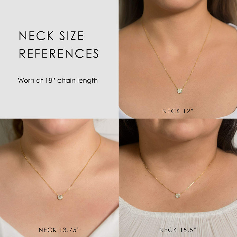 [Australia] - A+O Friendship Necklace - CZ Pave Necklace in Gold, Rose Gold, Sterling Silver 8 MM - Silver 