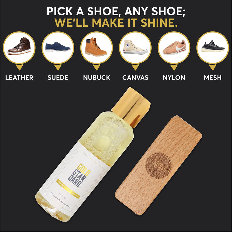 [Australia] - Premium Shoe Cleaning Brush - Shoe Brush with Soft Hog Hair Bristles - Works Great On Delicate Materials - Sneakerhead Supplies by Gold Standard 