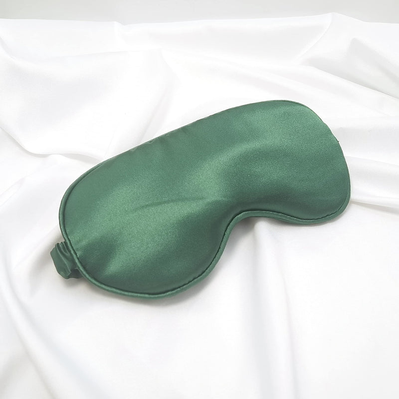[Australia] - ECHOLLY Sleep Eye Mask-Perfect Light Blockout Comfort Soft Eye Mask for Women Men-100% Silk Eye Mask 2 Pairs of Ear Plugs Eye Mask for Sleeping with Pouch for Travelling(Green) Blackish Green 