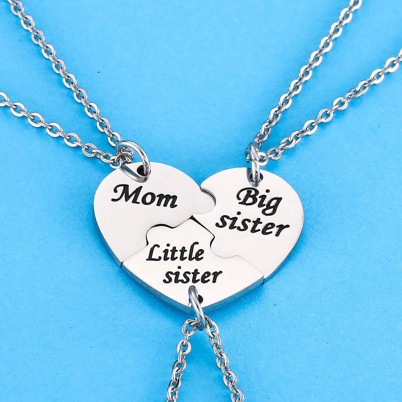 [Australia] - Nimteve 3PCS Mother Daughter Gifts - Mom Big Sister Little Sister Keychain Necklace Matching Jewelry Set for Mother Daughters Necklace Set #1 