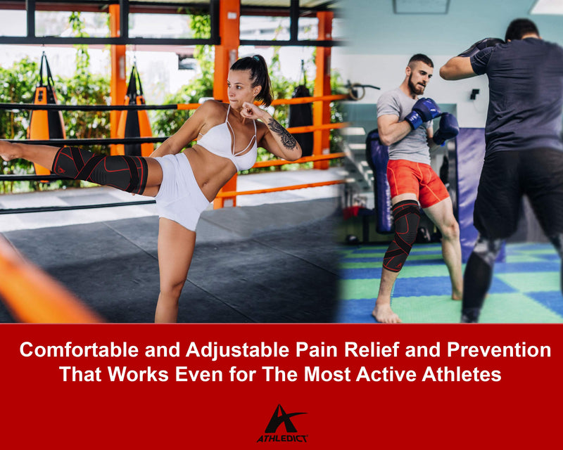 [Australia] - Athledict Knee Brace Compression Sleeve with Strap for Best Support & Pain Relief for Meniscus Tear, Arthritis, Running, Basketball, MCL, Jogging, Post Surgery Recovery for Men & Women XL Dark Grey/Red X-Large 