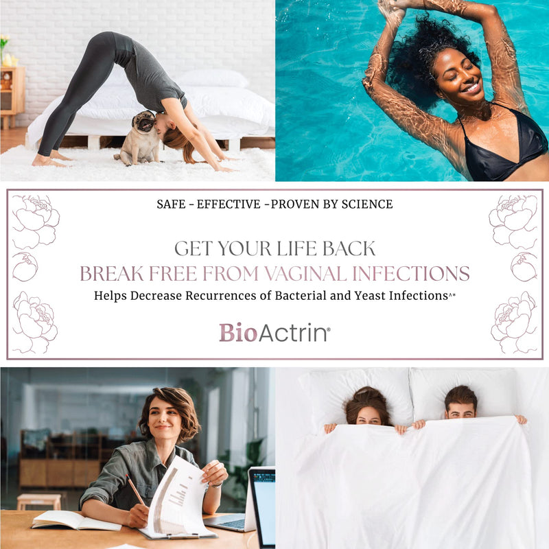 [Australia] - Bioactrin Yeast Infection Treatment for Women Pills– CLINICALLY Tested for Bacterial Vaginosis Treatment for Women Probiotics | Vaginial Ph Balance Pills | Vaginial Supplements for Women, 28 Capsules 28 Count (Pack of 1) 